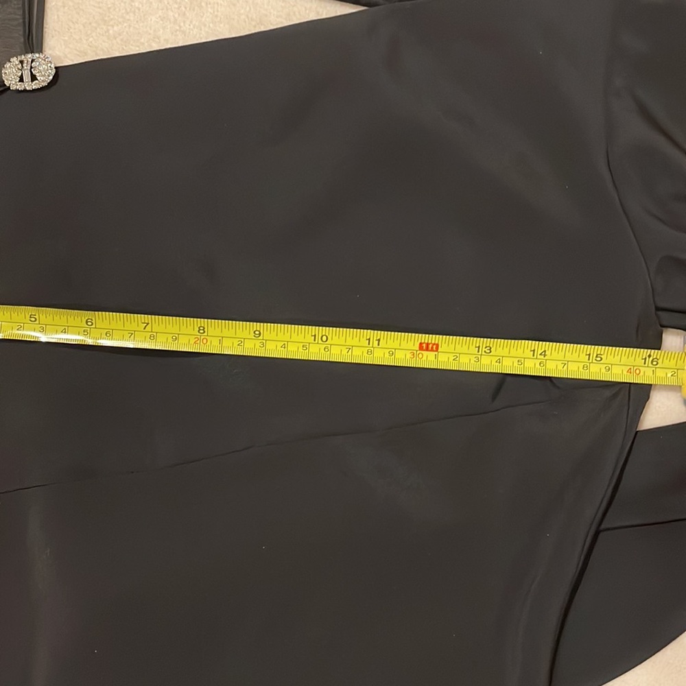 MELINDA ENG COUTURE BLACK 100% SILK GOWN size 10 - Picture 9 of 10